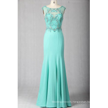 Mermaid Illusion Satin Evening Dress